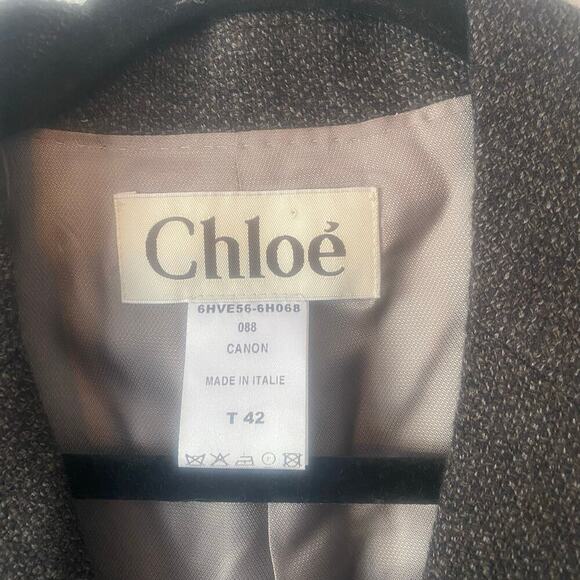 Chloe Vintage 100% Wool Dark Grey Blazer Size 40‎ - Picture 4 of 6